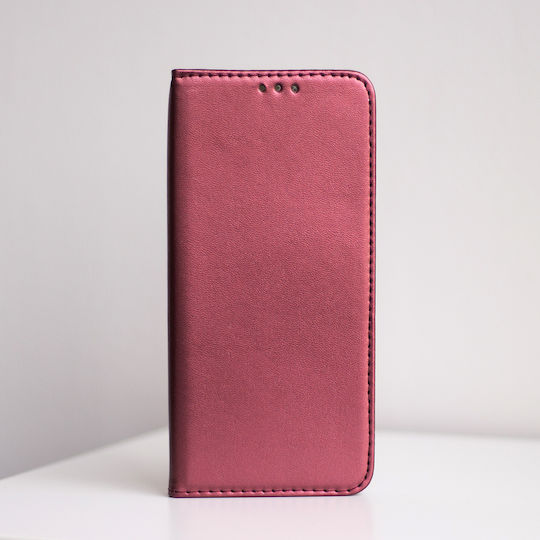 Smart Book Leather / Silicone Burgundy (Oppo Reno 14)