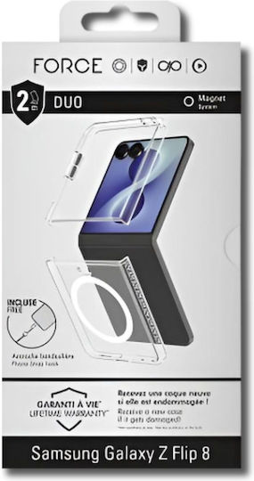 Force Case Vollkörperhülle Galaxy Z Flip 8 Magnetisch Anti-Sturz 2m Transparent