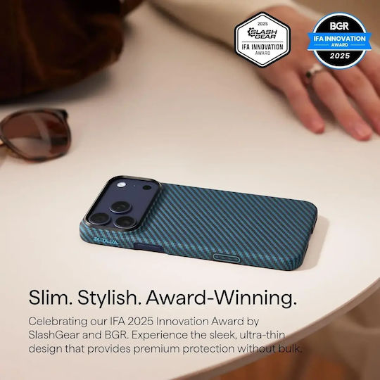 Pitaka Ultra-slim Back Cover Aramid Fiber / Πλαστικό 1mm Μαύρο (iPhone 17 Pro Max)