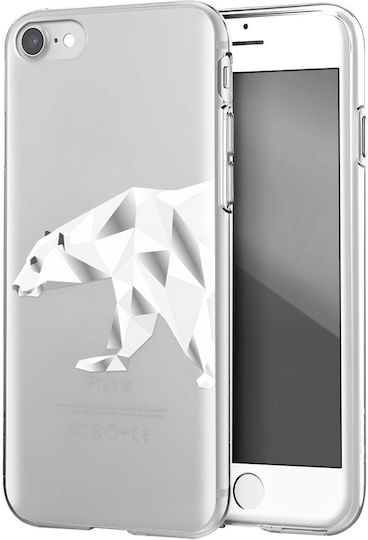 Bigben Husa Conectată iPhone SE 2020 8 7 Semi-Rigid Urs Polar Transparentă