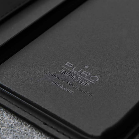 Puro Book Δερματίνης 2mm Μαύρο (iPhone 13 Pro)