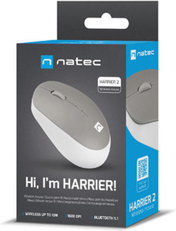 Natec Harrier 2 Безжичен Bluetooth Мишка Бяло/сиво