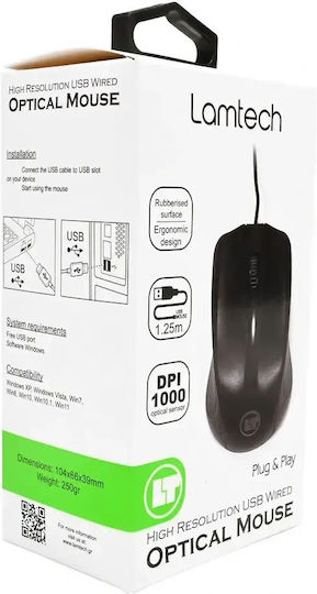 Lamtech LAM021202 Mouse Cu Fir Negru