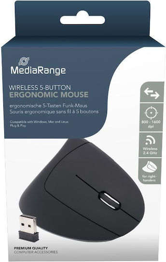 MediaRange MROS232 Wireless Ergonomic Vertical Mouse Negru