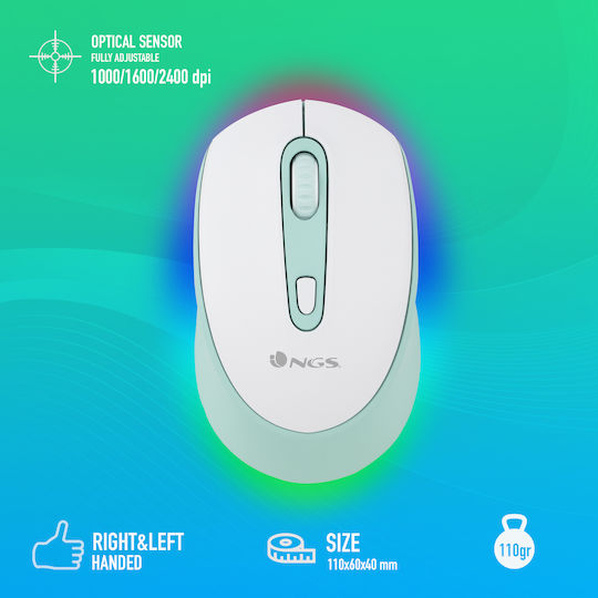 NGS Multimode Smog Kabellos Bluetooth Maus Weiß