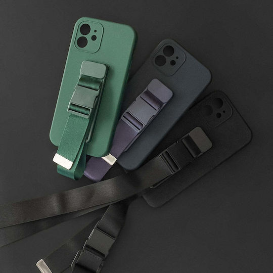 Rope Umschlag Rückseite Silikon 1mm mit Band Marineblau (Galaxy A12)
