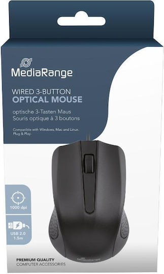 MediaRange MROS210 Verkabelt Maus Schwarz