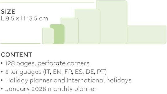 Legami Milano Weekly Agenda 2027 9.5x13.5cm
