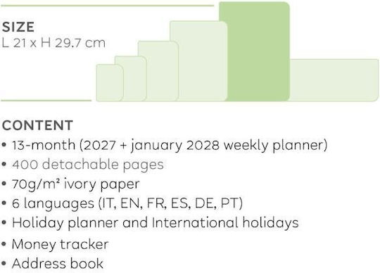 Legami Milano Ημερήσια Ατζέντα 2027 Μαύρη 19.5x26.5εκ.