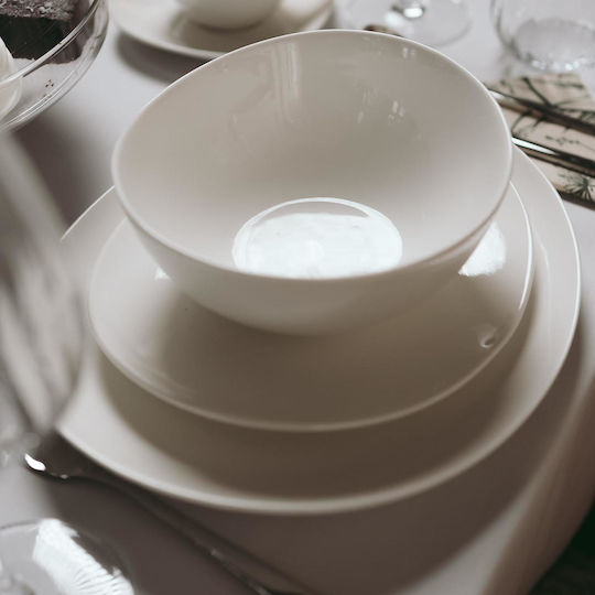Duka Duka Servierplatte für Wüste aus Porzellan Weiß mit Durchmesser 22cm