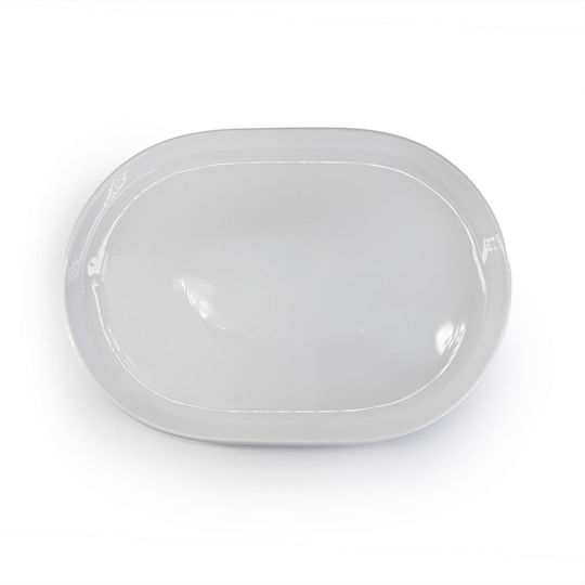 Duka Πιάτο Γλυκού Οβάλ από Πορσελάνη Λευκό 29x20cm