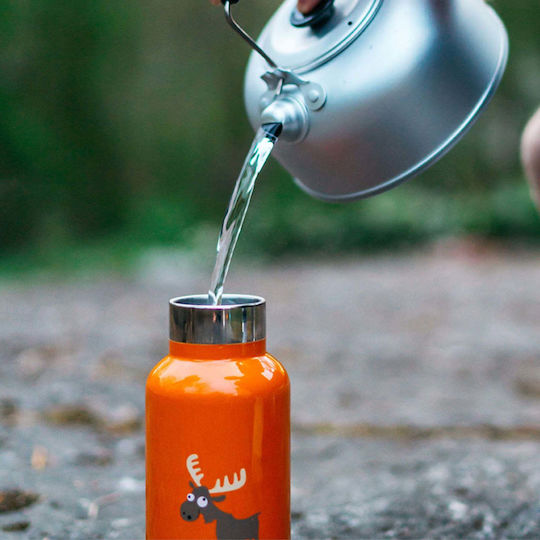 Carl Oscar Stainless Steel Kids Water Bottle Thermos Non Spill Orange 350ml