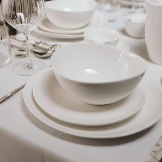 Duka Boluri De Servire Rotund Din Porțelan Alb Cu Diametru 17 Cm