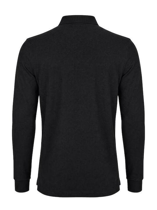 Polo Langarmbluse Schwarz