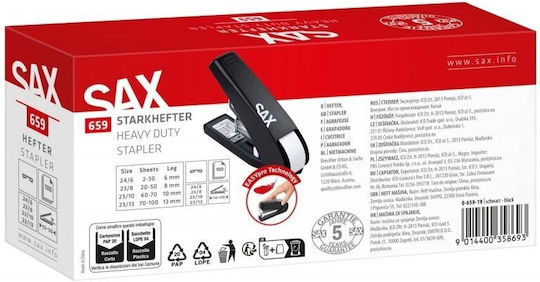 Sax Heftgerät Büroklammern Handwerkzeug Schwarz