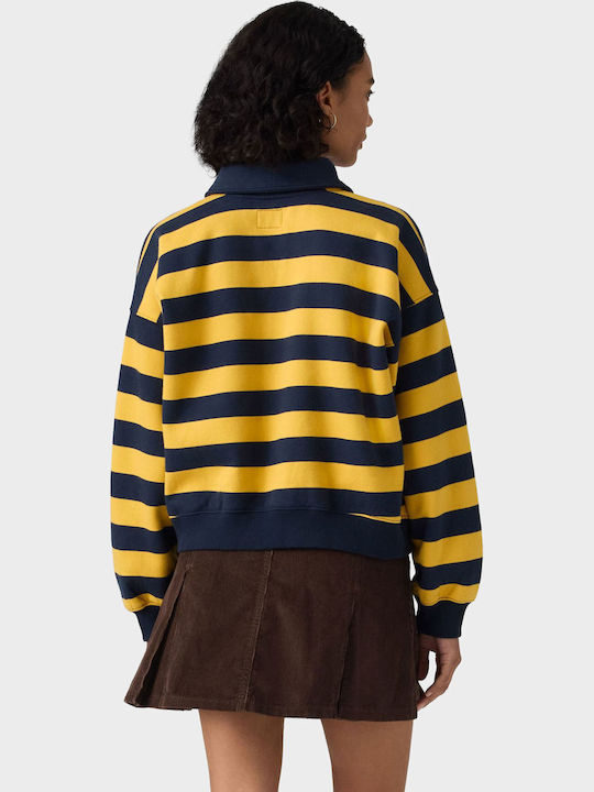 Graphic Women's Sports Polo Long Sleeve Navy Blouse
