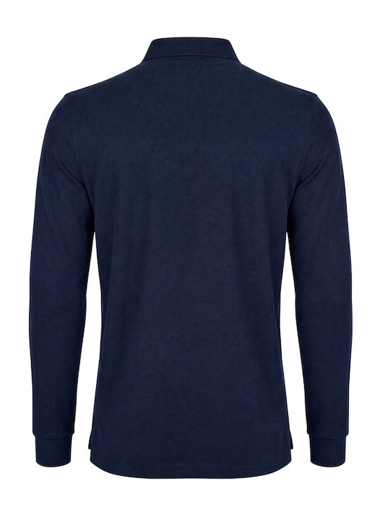 Polo Langarmbluse Marineblau