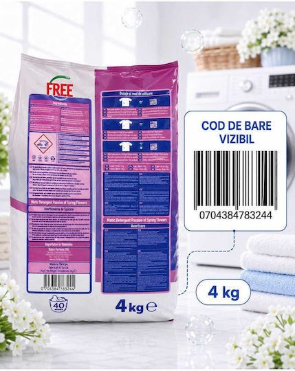 Detergent Profesional Pulbere pentru Rufe Albe și Colorate 4kg 40 Doze
