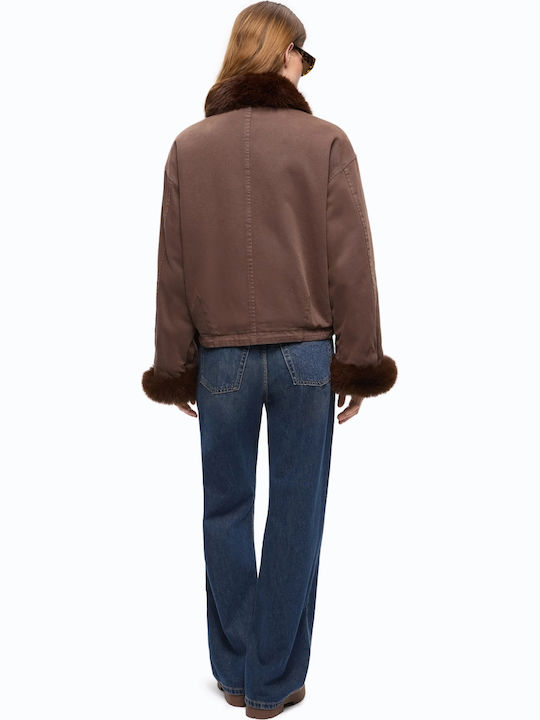 Caban Γυναικείο Bomber Jacket Brown