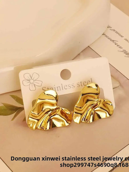 Earrings Made Of Gold Plated Steel Earrings Made Of Gold Plated Steel