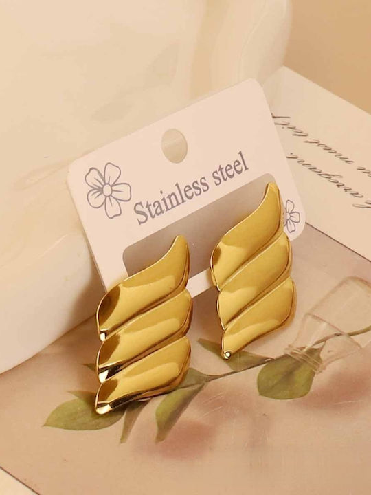Gold Plated Dangle Earrings Made of Steel Gold Plated Dangle Earrings Made of Steel