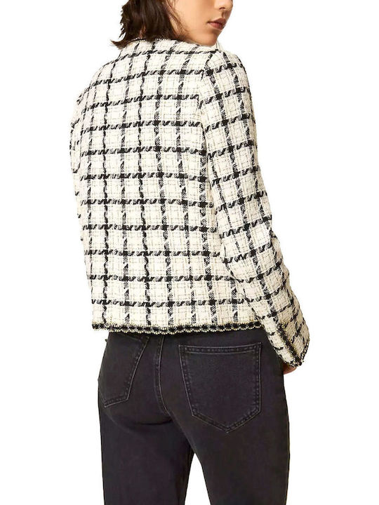 Twinset Women's Blazer Ecru-Black