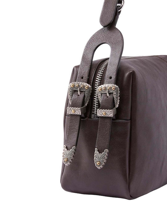 Classic Leather Women's Shoulder Bag Brown