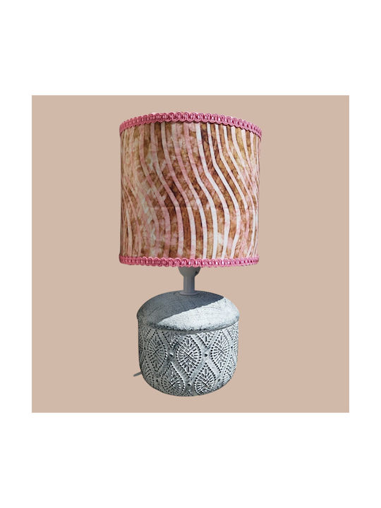 Tischlampe für Nachttisch E27 mit Rosa Hut und Basis