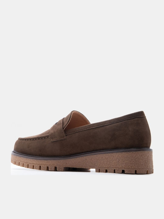 Damen Mokassins in Khaki Farbe