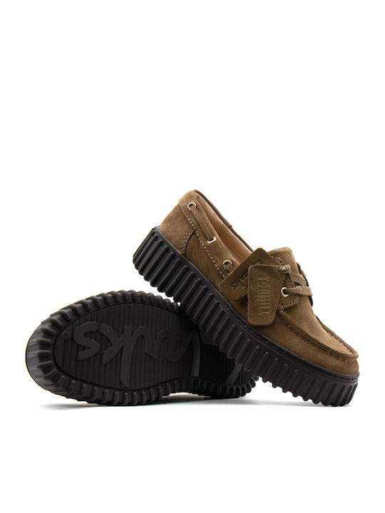 Torhill Leder Damen Bootsschuhe in Brauner Farbe