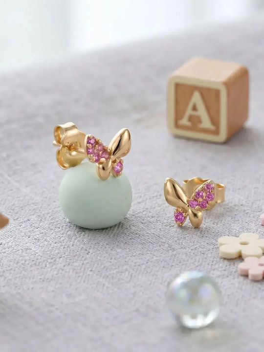 Kinderohrringe Nieten Schmetterlinge aus 9K Gold