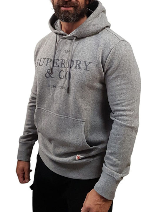 Superdry Суитшърт с качулка Cadet Grey Marl