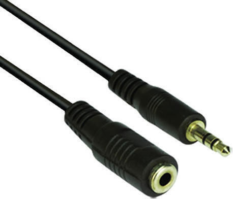 VCom Καλώδιο Ήχου 3.5mm male - 3.5mm female Μαύρο 3m CV202-3m