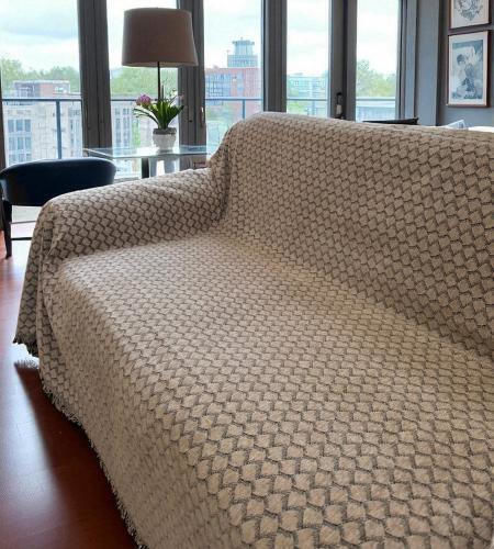 Linea Home Lotus Überwürfe Set 3 Stück Chenille Ecru