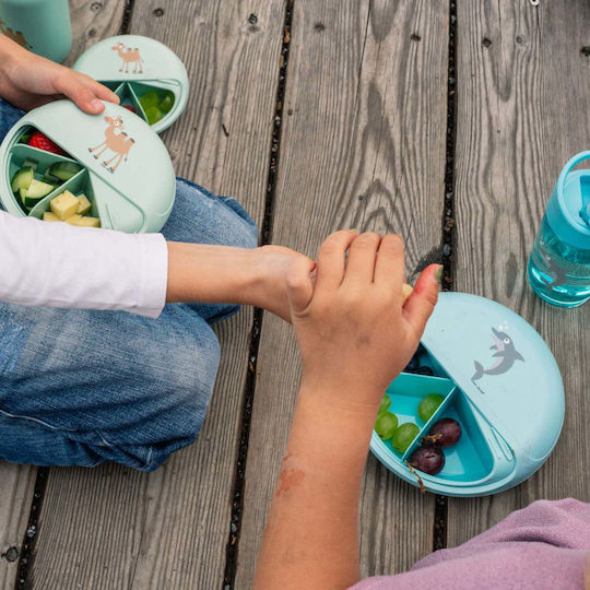 Carl Oscar Plastic Blue 3-Piece Feeding Set