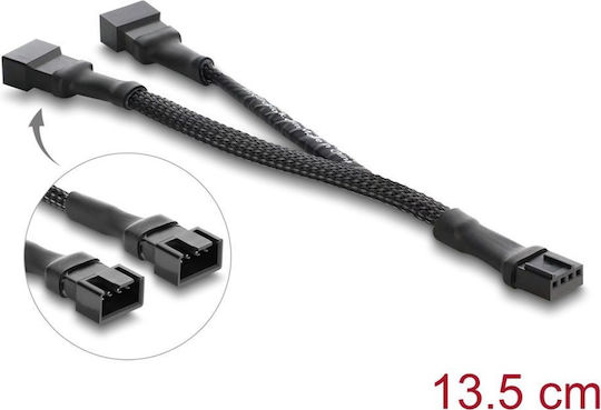 Delock Pwm Fan Y Cable 1 X 4pin > 2 X 4pin 13.5cm 91338