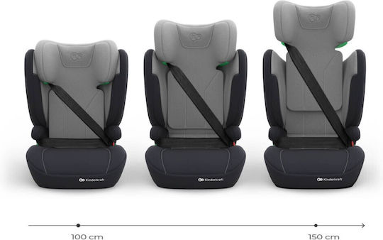 Kinderkraft i-Spark 2 Plus Столче за кола с висока облегалка i-Размер Сив