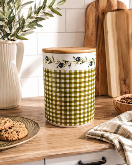 General Use Jar with Lid Porcelain White 15x20cm