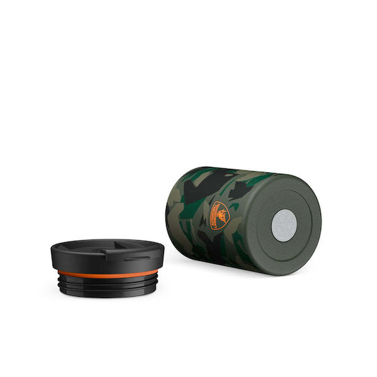 24Bottles Handled Tumbler Thermos Stainless Steel BPA Free 350ml Military Green Sterrato with Straw and Handle