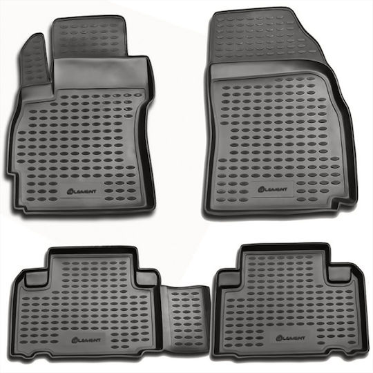 Novline Set of Front and Rear Mats 4pcs Tray Type for Mazda 5 2005-2010 Gray
