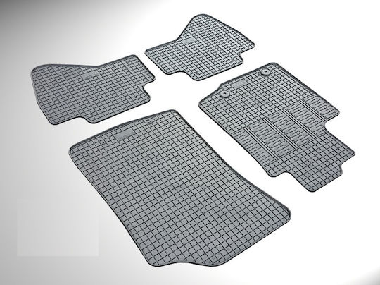 Cik Set of Front and Rear Mats 4pcs Tray Type for Peugeot 108 Citroen C1 2014+ Black