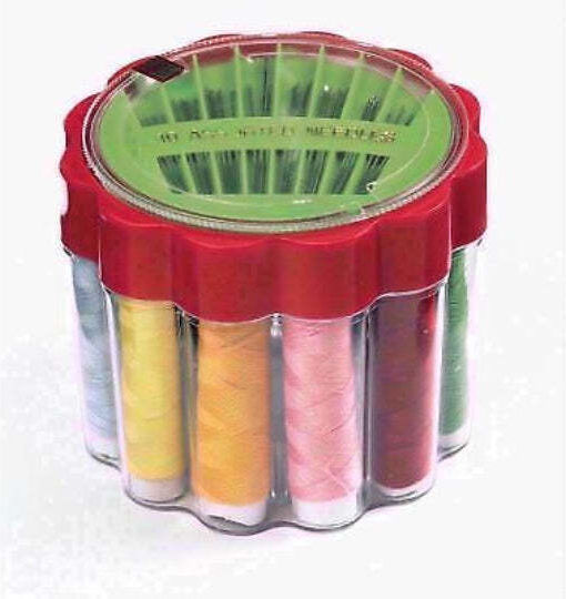 Sewing Needles Threads In A Cylinder Set 12 Colors