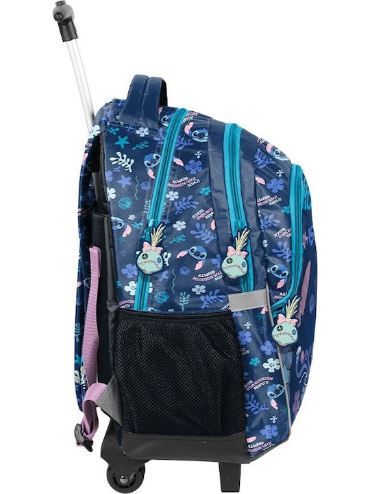 Paso School Trolley Bag for Elementary with Water Bottle Holder Purple