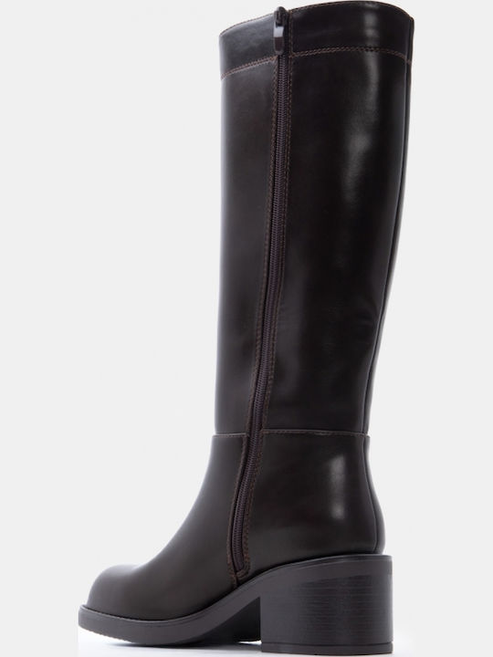 Damenstiefel mit Mittelhohem Absatz Braun