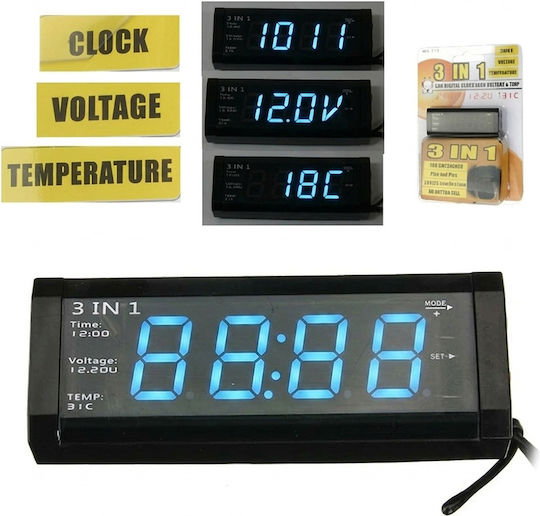 Uhr und Spannungsmesser Für das Auto 18mm zur Montage auf Dashboard