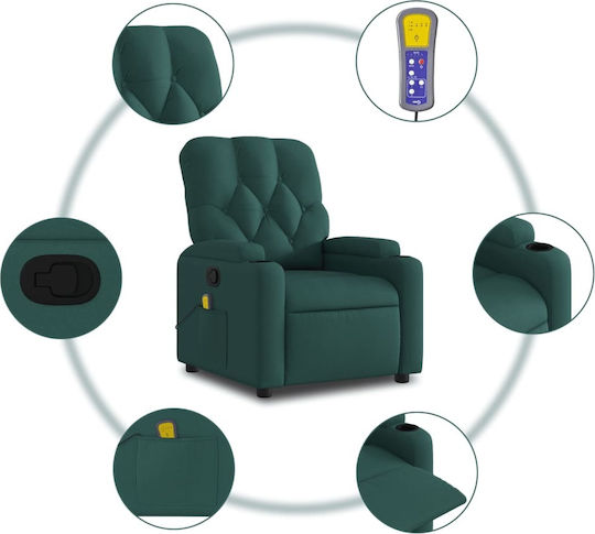 Relax Armchair Massage Dark Green 74x86.5cm