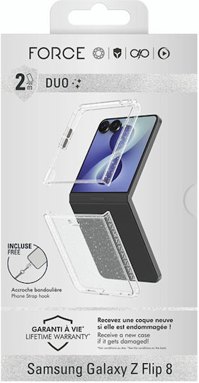 Force Case 360° Full Body Case Galaxy Z Flip 8 Glitter Drop-proof 2m Transparent