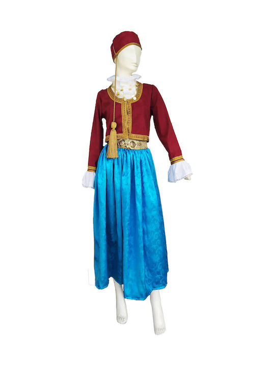 Traditional Kids Costume Amalia with Buckle Turquoise