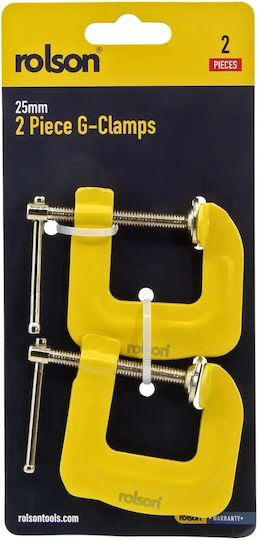 Rolson G-type Steel Screw Clamps 25 Mm 2 Pieces
