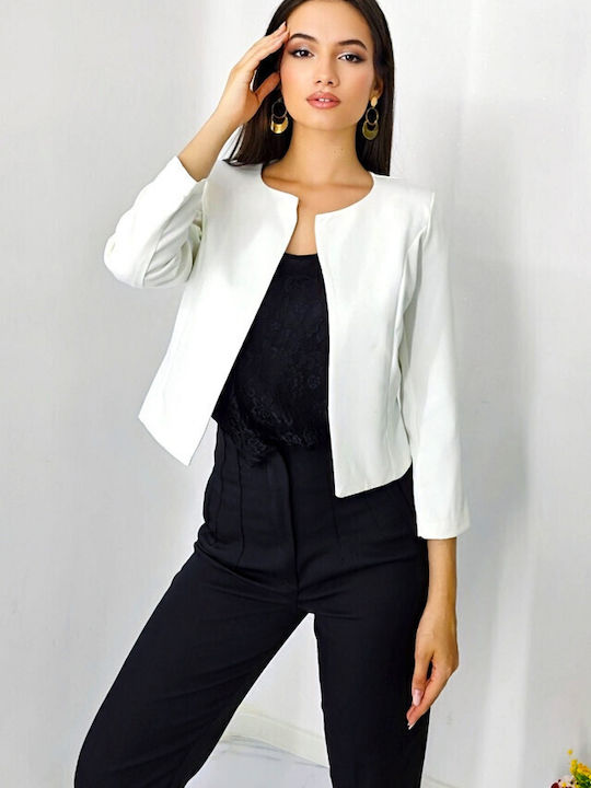 Short Women's Blazer White